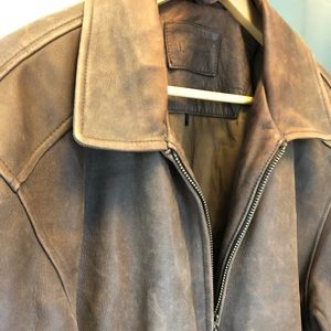 Croft&barrow genuine leather mens coat